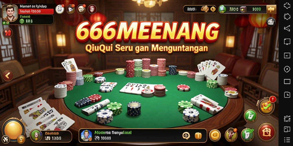 Tampilan menarik dari gameplay QiuQiu di 666MENANG.