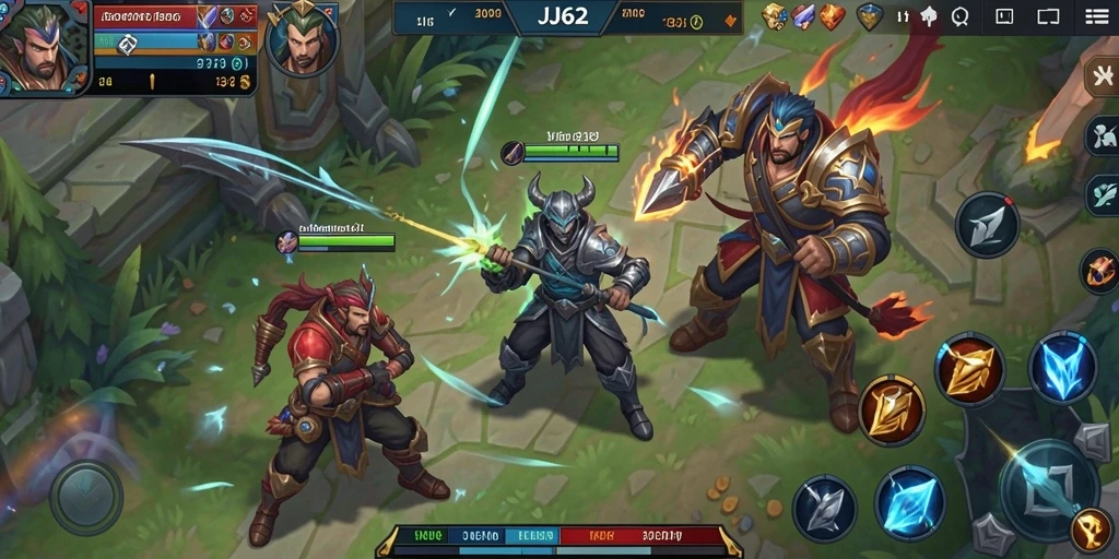 Tampilan gameplay JJ62 dengan aksi pertempuran yang seru.