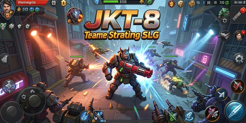 Tampilan gameplay JKT8 yang menunjukkan pertempuran strategis yang mendebarkan.