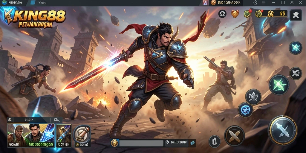 Tampilan gameplay KING88 yang penuh aksi dan seru.