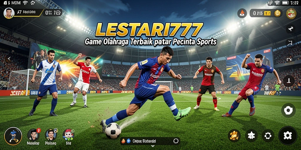 Screenshot gameplay LESTARI777 menunjukkan aksi seru di arena olahraga.