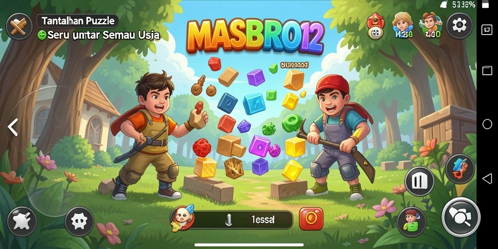 Tangkapan layar menampilkan gameplay seru dari MASBRO12 yang menantang pikiran.