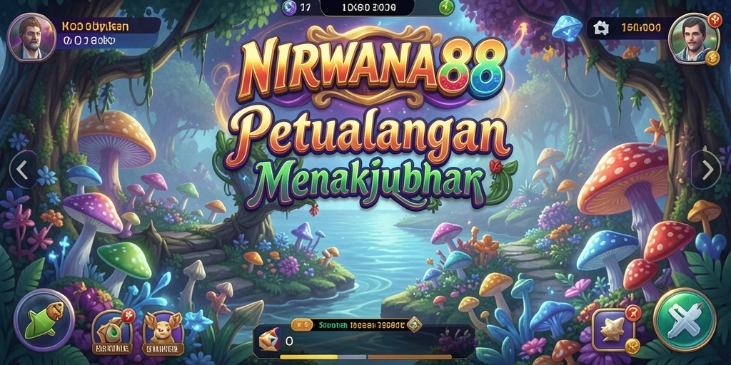 Tampilan gameplay NIRWANA88 dengan karakter yang sedang berpetualang di dunia fantasi.