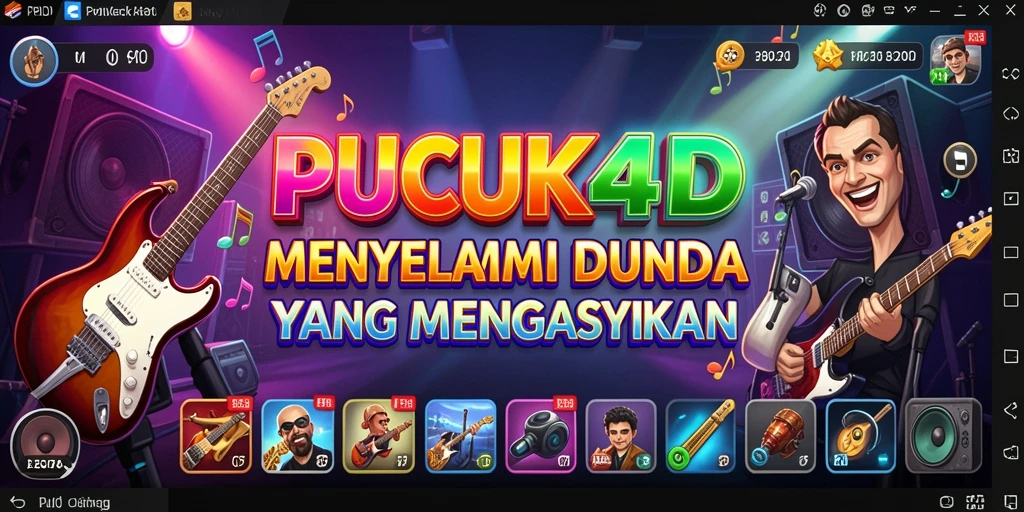 Tampilan utama PUCUK4D saat memainkan musik dengan antarmuka yang intuitif.