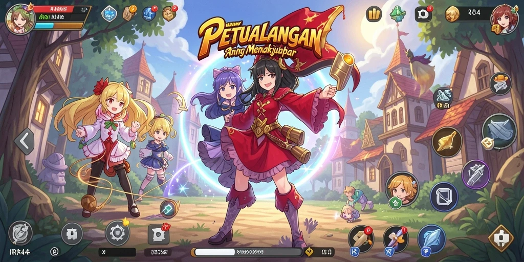 Tampilan gameplay <strong>RR44</strong> menunjukkan pertarungan epik dengan karakter anime.